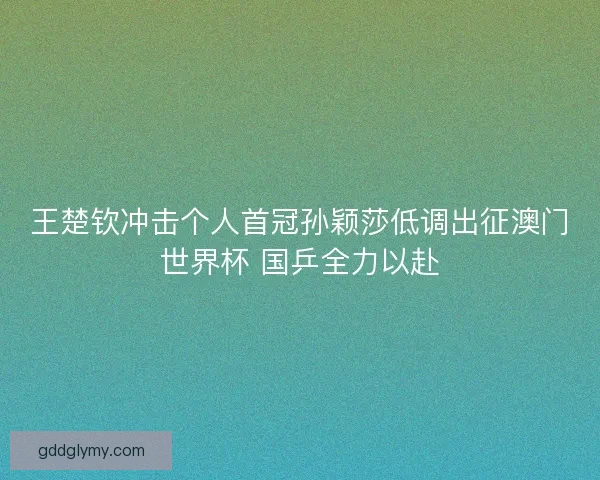 王楚钦冲击个人首冠孙颖莎低调出征澳门世界杯 国乒全力以赴 王楚钦冲击个人首冠孙颖莎低调出征澳门世界杯 国乒全力以赴